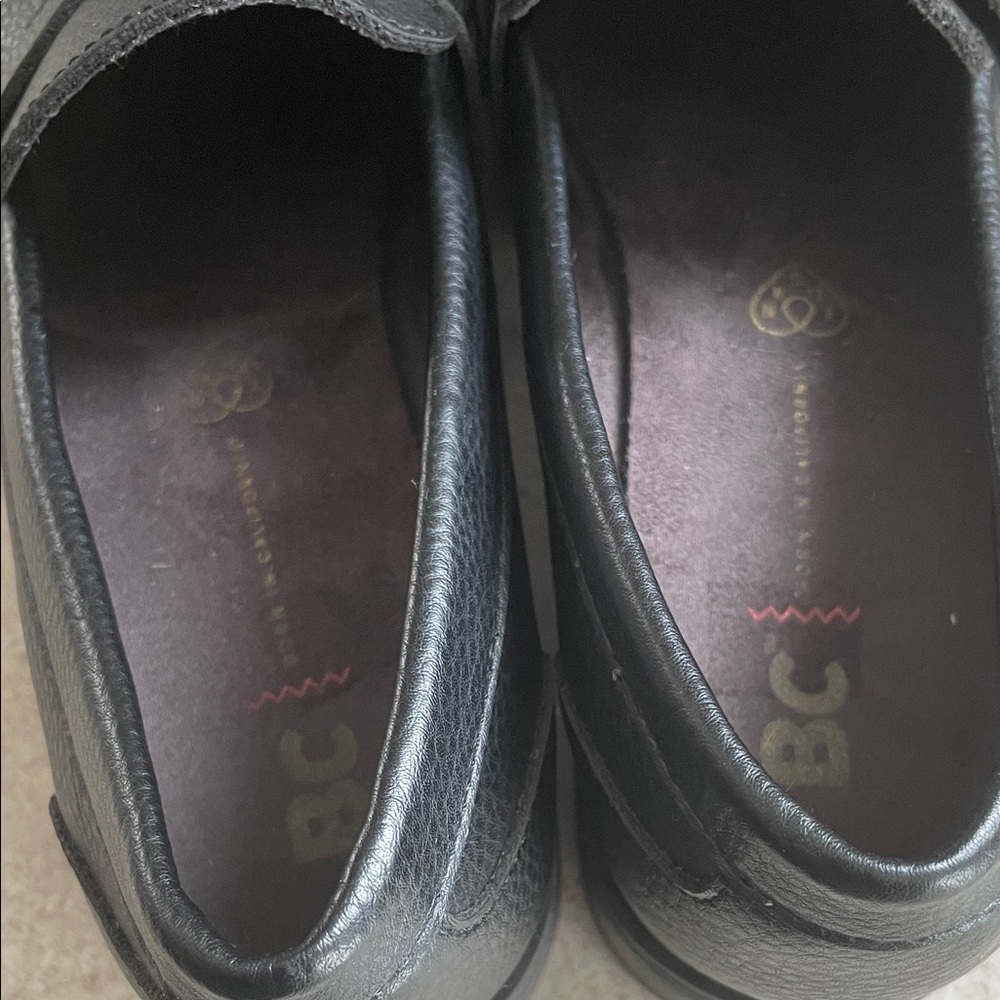 BC Footwear Black Leather Loafers - Picture 6 of 7